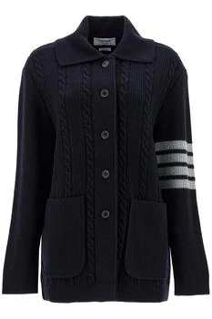 Thom Browne | '4-bar heavy knit cardigan,商家Residenza 725,价格¥12796