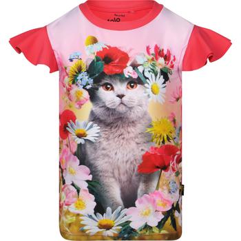 推荐Flower cat print swimming top in pink商品