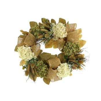 商品Fall Wreath w/ Hydrangea, Thistle and Wheat,商家Premium Outlets,价格¥694图片