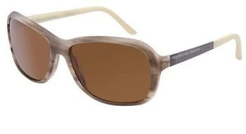 Porsche Design | Brown Rectangular Unisex Sunglasses P8558 D 65 3.3折, 满$75减$5, 满减