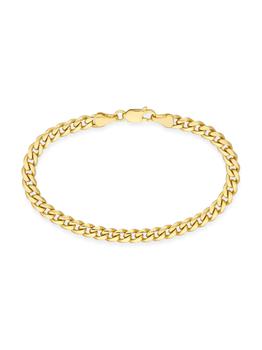 商品​14K Yellow Gold Cuban Chain Bracelet图片
