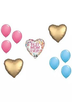 LOONBALLOON | LOONBALLOON Mother's Day Theme Balloon Set, Mother's Day Flowers in Painted Best Mom Ever Balloon, Heart foil and 6x Latex Balloons,商家Belk,价格¥135