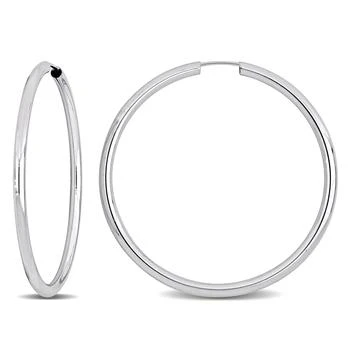 Mimi & Max | Mimi & Max 40mm Hoop Earrings in 14k White Gold,商家Premium Outlets,价格¥1926