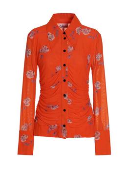 Ganni | Floral mesh shirt商品图片,额外8.5折, 额外八五折