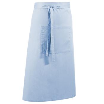 商品Premier Unisex Colours Bar Apron / Workwear (Long Continental Style) (Pack of 2) (Light Blue) (One Size)图片