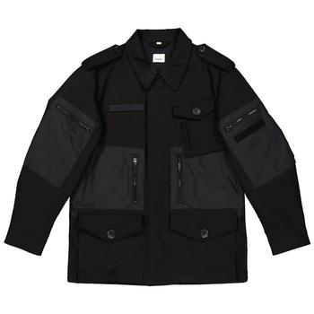 推荐Burberry Mens Cotton Gabardine Field Jacket in Black, Size Small商品