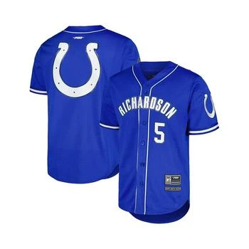 Pro Standard | Men's Anthony Richardson Royal Indianapolis Colts Mesh Baseball Button-Up T-shirt,商家Macy's,价格¥824