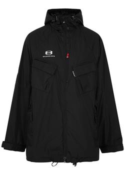 推荐Black hooded taffeta parka商品