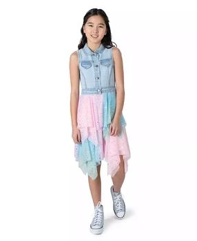 Rare Editions | Big Girls Denim Vest Topper Dress,商家Macy's,价格¥170