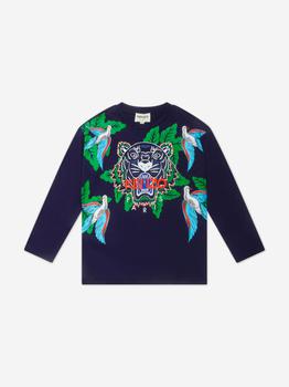商品Kenzo | Boys Organic Cotton Long Sleeve Tiger T-Shirt,商家Childsplay Clothing,价格¥376图片