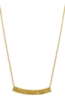 ADORNIA | 14K Gold Plated Hammered Bar Pendant Necklace,商家Nordstrom Rack,价格¥180