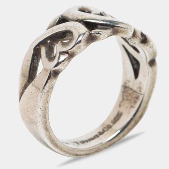 [二手商品] Tiffany & Co. | Tiffany & Co. Sterling Silver Paloma Picasso Loving Hearts Band Ring Size EU 51商品图片,8.8折