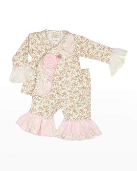 推荐Girl's Sweet Pea Floral Lace Top w/ Pants, Size Newborn-12M商品