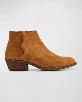 Frye | Carson Suede Piping Zip Booties 