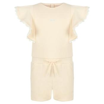 时尚Chloé女装, Chloé | Pale Pink Scalloped Ruffle Playsuit商品图片 4折×额外9折, 额外九折