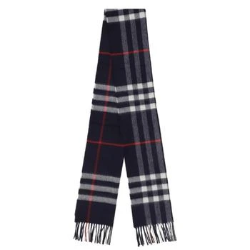 Burberry | Navy Giant Check Cashmere Scarf 6.4折, 满$75减$5, 满减