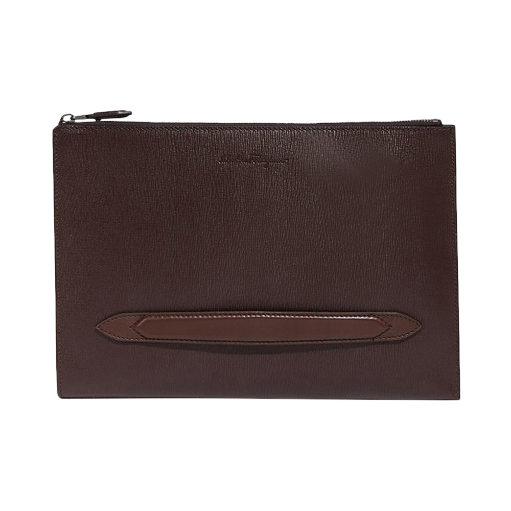 菲拉格慕包手提包, Salvatore Ferragamo | SALVATORE FERRAGAMO 男士棕色牛皮手拿包文件包 24-0480-703827商品图片 独家减免邮费