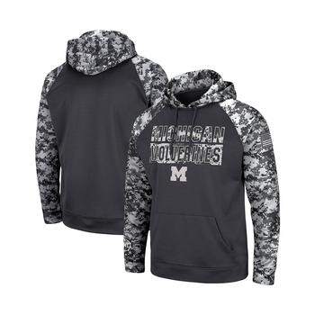 Colosseum | Men's Charcoal Michigan Wolverines OHT Military-Inspired Appreciation Digi Camo Big and Tall Pullover Hoodie商品图片,