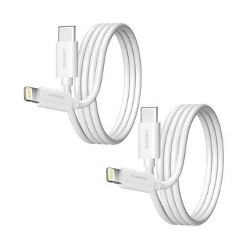 商品Apple MFi Certified iPhone 13/12/11 6ft Charging Cable | USB Type C to Lightning Cable for iPhone - White (2-Pack)图片