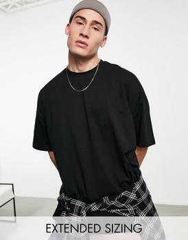 asos design, ASOS | ASOS DESIGN oversized t-shirt with crew neck in black - BLACK商品图片 