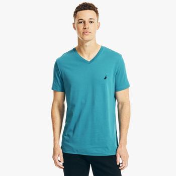 商品Nautica Mens Premium Cotton V-Neck T-Shirt图片