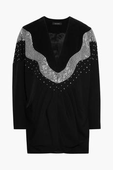 女士Isabel Marant, Isabel Marant | Victoria embellished cotton-moleskin and wool-twill mini dress商品图片 2.9折