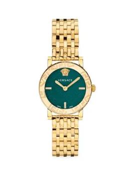 Versace | Greca Glass 32MM Goldtone Stainless Steel Bracelet Watch商品图片,5折