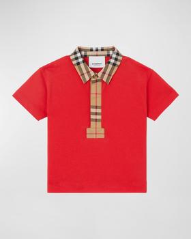 推荐Boy's Johane Micro Check Polo Shirt, Size 6M-2商品