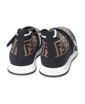 Fendi | Fendi Sneakers Slip-on Nere In Maglia Con Logo Jacquard商品图片,
