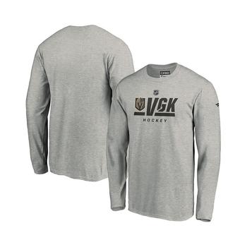 Fanatics | Men's Branded Heathered Gray Vegas Golden Knights Authentic Pro Secondary Logo Long Sleeve T-shirt商品图片,