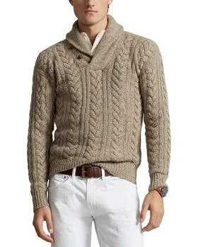 Ralph Lauren | Wool Blend Cable Knit Regular Fit Shawl Collar Sweater,商家Bloomingdale's,价格¥1299