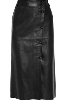 product Béatrice wrap-effect leather midi skirt image