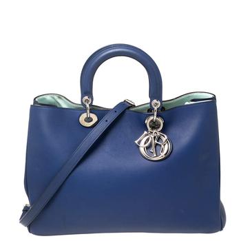 迪奥托特包, [二手商品] Dior | Dior Navy Blue Leather Large Diorissimo Shopper Tote商品图片 5.4折