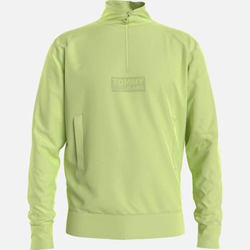 Tommy Hilfiger | Tommy Jeans Men's Tonal Corporation Logo Zip Mock Neck Sweatshirt - Faded Lime商品图片,5折