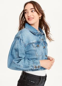 DKNY | Puff Sleeve Denim Jacket商品图片,额外8折, 额外八折