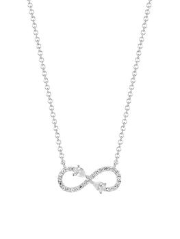 商品Saks Fifth Avenue Collection | 14K White Gold & 0.22 TCW Diamond Infinity Pendant Necklace,商家Saks Fifth Avenue,价格¥8080图片