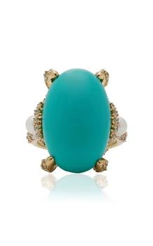 Anabela Chan | Anabela Chan - 18K Gold Vermeil Turquoise Mermaid Ring - Blue - US 6 - Moda Operandi - Gifts For Her,商家Fashion US,价格¥16973