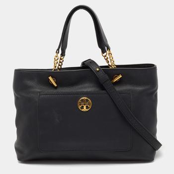 汤丽柏琦托特包, [二手商品] Tory Burch | Tory Burch Black Leather Britten Tote商品图片 8.8折