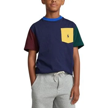 Ralph Lauren | Big Boys Color-Blocked Cotton Pocket T-shirt,商家Macy's,价格¥145