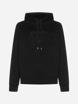 Prada | Logo cotton hoodie商品图片,
