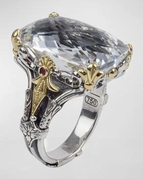 Konstantino | Pythia Onyx/Crystal Rectangle Ring with Corundum,商家Neiman Marcus,价格¥7094