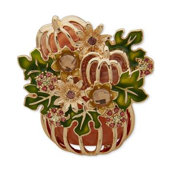 商品Anne Klein | Women's Boxed Gold-Tone Crystal Fall Pumpkin Pin,商家Macy's,价格¥216图片