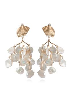 推荐24k gold vermeil petal pearl & shell earrings商品