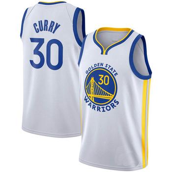 推荐Men's Golden State Warriors Stephen Curry White Basketball Jersey商品