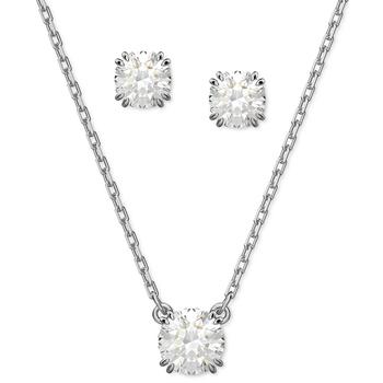 Swarovski | Silver-Tone 2-Pc. Set Crystal Earrings and Necklace, 14-7/8" + 2" extender商品图片,