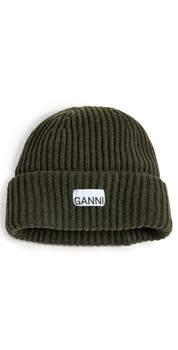 Ganni | GANNI 挺括罗纹毛线帽 额外9.7折, 额外九七折