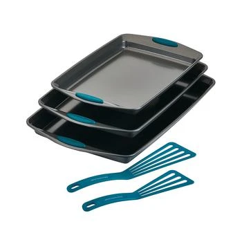 Rachael Ray | Nonstick Bakeware Cookie Pan and Turner Spatula Set, 5-Pc., Marine Blue Handles,商家Macy's,价格¥350