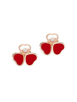 商品Chopard | Happy Hearts Wings 18K Rose Gold & Diamond Stud Earrings,商家Saks Fifth Avenue,价格¥24895图片