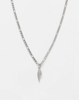 ASOS | ASOS DESIGN waterproof stainless steel necklace with mini angel wing pendant in silver商品图片,