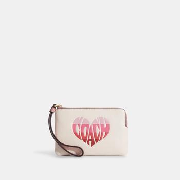 coach tote, Coach | Coach Outlet Corner Zip Wristlet With Stripe Heart Motif商品图片 3.2折